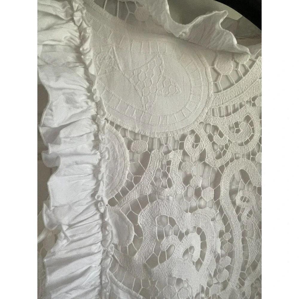 See by Chloe White Ruffle Smocked Lace Dress Paisley Ruffle US size 8 EU size 44 - Picture 9 of 11